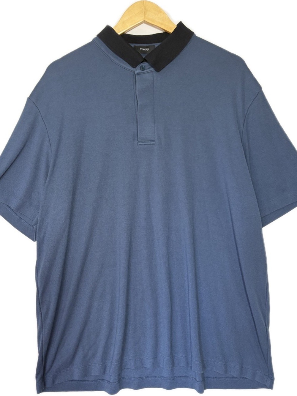 Theory Kayser Polo Mens XXL Gray Modal Contrast Collar Quiet Luxury Golf